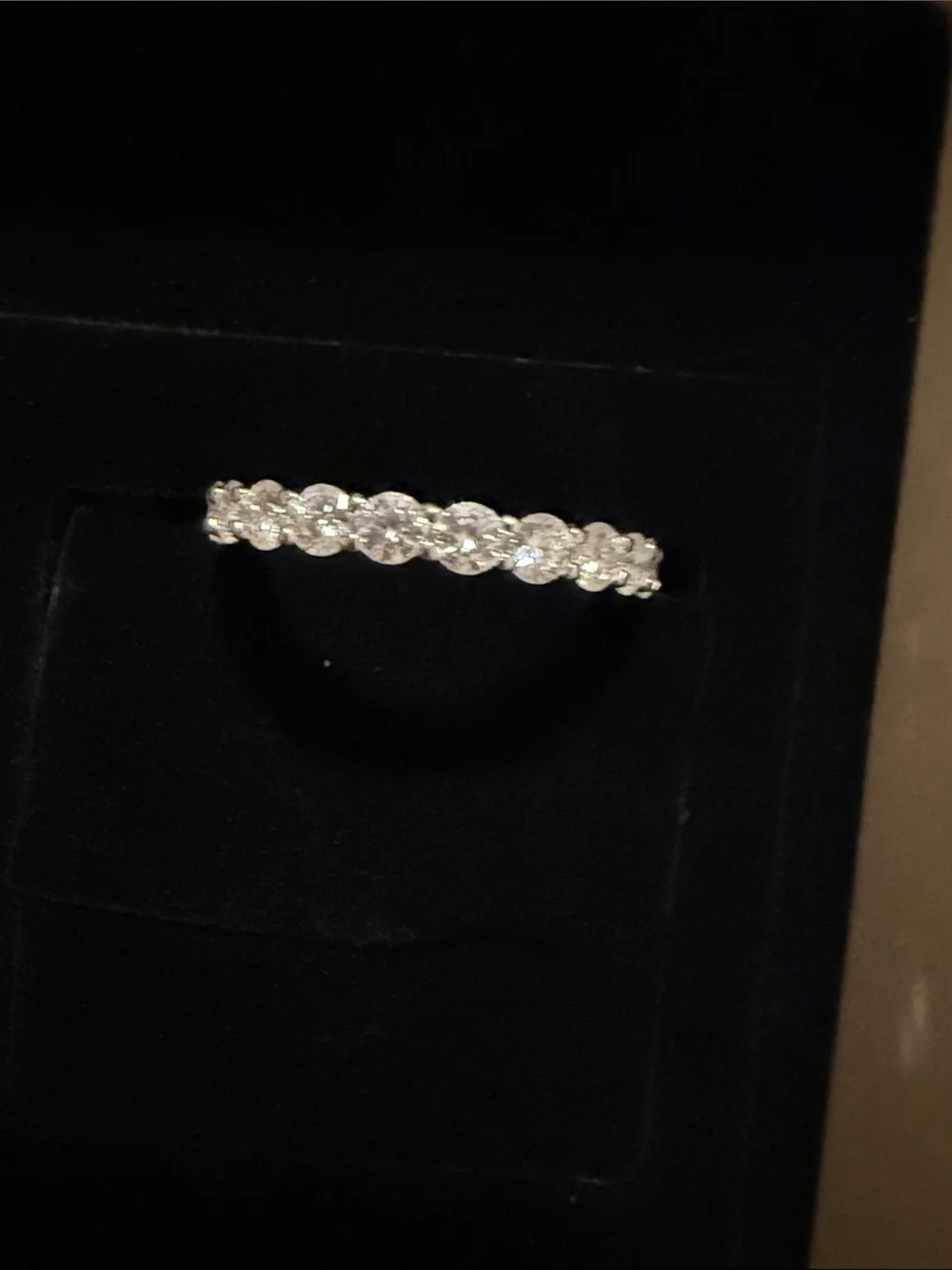 Sterling Silver 9.25 Moissanite Size Eternity Band Size 8